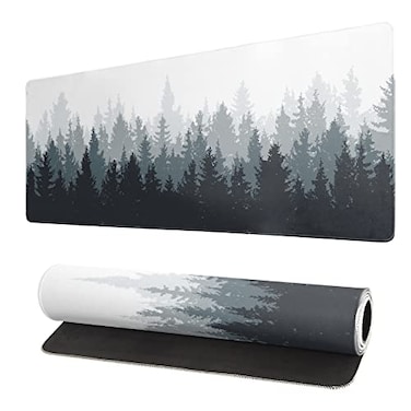 Brecoy Desk MatLarge Mouse Pad 315x118 Inch XL Extended Gaming Mouse Pad Mat with NonSlip Base Stitched Edges Mousepad for ComputerOfficeKeyboard and Laptop Fog Misty Forest