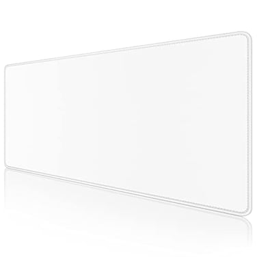 Dapesuom Large Gaming Mouse Pad Extended Mouse Mat with Stitched Edges Full Size Keyboard Pad with NonSlip Base Big XXL Computer Desk Mats for Gamer Laptop Office 315 x 157in Ivory White