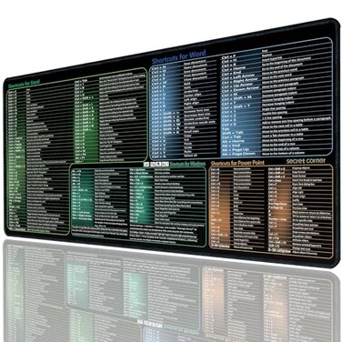 secret corner excelWordWindowspowerpoint Cheat Sheet MousepadExtraLarge Office Desk Accessories Desk matOffice Keyboard Shortcuts Mouse pad NonSlip for Computer Gaming Mouse pad 354x157