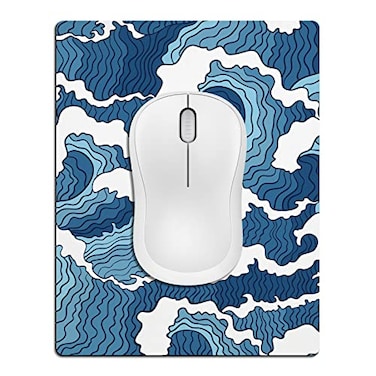 Cyanbone Small Mouse Pad Cute Mini Mouse Pads for Wireless Mouse and Laptop Travel Mousepads with Designs Japanese Blue Great Wave Portable Mousepad with NonSlip Rubber Base 55 x 7 Inch