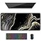 Auhoahsil Desk Pad XL Extended Large Gaming Mouse Pad 315 x 118 Inch Waterproof Mousepad with Stitched Edges NonSlip Computer Keyboard Laptop Mat for Women Men Office Work Black Gold River