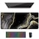 Auhoahsil Desk Pad XL Extended Large Gaming Mouse Pad 315 x 118 Inch Waterproof Mousepad with Stitched Edges NonSlip Computer Keyboard Laptop Mat for Women Men Office Work Black Gold River
