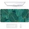 Auhoahsil Desk Pad XL Extended Large Gaming Mouse Pad 315 x 118 Inch Waterproof Mousepad with Stitched Edge NonSlip Computer Keyboard Laptop Mat for Women Men Office Work Teal Tropical Leaves