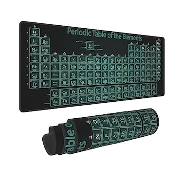 Gianlaima Periodic Table of The Elements Black White Green Mouse Pad XL Extended Desk Mat Non Slip Rubber Base Stitched Edge Gaming Pc Desktop Large Mice Pad315 x 118 Inch