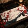 AQQA Japanese Desk Mat Cherry Blossom Waves Large Gaming Mouse Pad XL Anime Gaming Keyboard Mat NonSlip Rubber Base Mousepad Desk Decor for Women Home Office 315x157