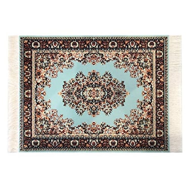 Inusitus Boho Rug Mousepad Small Carpet Desk Mat with Fringed Edge NonSlip Base Vintage Oriental Design for Home Office Creative Spaces