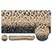 iLeadon Mouse Pad Set Desk Mat Mouse Pad with Wrist Rest Keyboard Wrist Rest Coaster 4in1 Leopard Mouse and Keyboard Pad Set for Home Office Black Gold Leopard