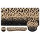 iLeadon Mouse Pad Set Desk Mat Mouse Pad with Wrist Rest Keyboard Wrist Rest Coaster 4in1 Leopard Mouse and Keyboard Pad Set for Home Office Black Gold Leopard