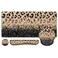iLeadon Mouse Pad Set Desk Mat Mouse Pad with Wrist Rest Keyboard Wrist Rest Coaster 4in1 Leopard Mouse and Keyboard Pad Set for Home Office Black Gold Leopard