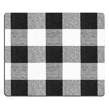 SSOIU Original Trendy Illustration on Mouse pad with Black and White Buffalo Plaids
