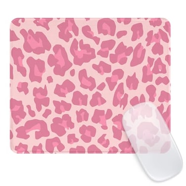 Seorsok Pink Leopard Mouse PadMouse Mat Square Waterproof Mouse Pad NonSlip Rubber Base Mouse Pads for Office Laptop95x78x012 Inch