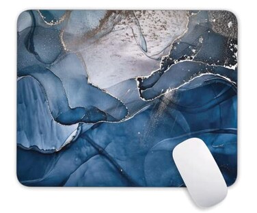 XWYSAW Dark Blue Marbling Rectangle Mouse Pad Natural Plants Gaming Mouse Mat for Design NonSlip Rubber Base Mousepad Waterproof Office Mouse Pads