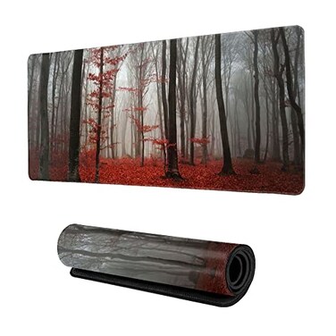 ZTHLL Desk MatBeautiful Autumn Foggy Forest Gaming Mouse PadXXL Extended Mouse Pad Mat for OfficeComputerKeyboard with NonSlip Base Stitched Eges Mousepad 35157012