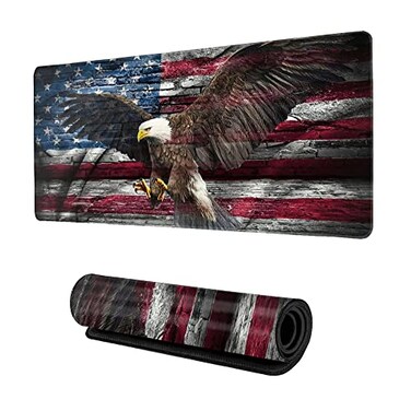 ZTHLL Patriotic Desk MatAmerican Flag Gaming Mouse PadXXL Extended Mouse Pad Mat for OfficeComputerKeyboard with NonSlip Base Stitched Eges Mousepad 35157012
