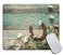TSSOHU Mouse Pad Teal Rustic Wooden Horseshoe Daisy Mouse Pad Washable Square Cloth Mousepad for Office Laptop NonSlip Rubber Base Mouse Pads for Wireless Mouse Computer Mouse Pads for Desk