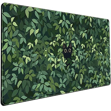 Mechanical Cattle Cute Cat Kawaii Green Desk Mat Large Gaming Mouse Pad Keyboard Laptop Mat Anime XL 315x157 in NonSlip Base Stitched Edges