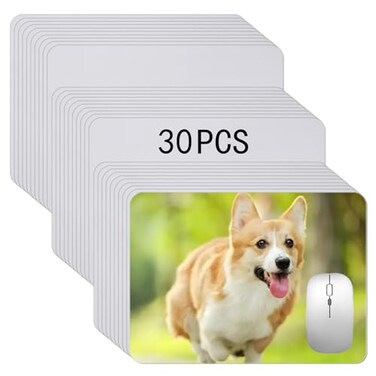 OKBA 30 PCS White Mouse pad for Heat Press Printing Mousepad for Heat Transfer Crafts Custom Photos Non Slip Bottom 24x20x02 CM