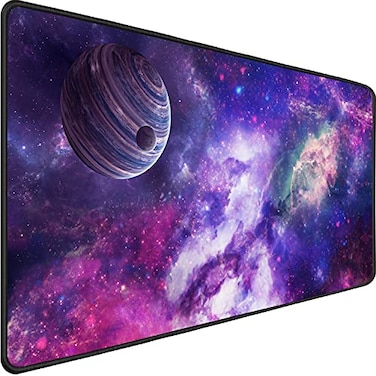 TEDNETGO Large Extended Gaming Mouse Pad Long Mouse Pads Extra Large Big Mouse Pad with Stitched Edge XXL NonSlip Computer Computer Keyboard Mat for GamerDesktopOfficeHome Galaxy