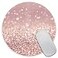 Amcove Rose Gold Rainbow Glitter Gaming Round Mouse Pad Custom DesignFashion NonSlip Rubber Square Mousepad for Present Support Computers Laptop 79 x 79 x 012 Inch