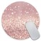 Amcove Rose Gold Rainbow Glitter Gaming Round Mouse Pad Custom DesignFashion NonSlip Rubber Square Mousepad for Present Support Computers Laptop 79 x 79 x 012 Inch