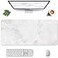 Auhoahsil Large Mouse Pad Full Desk XXL Extended Gaming Mouse Pad 35 X 15 Waterproof Desk Mat wStitched Edges NonSlip Laptop Computer Keyboard Mousepad for Office and Home White Marble Design