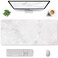 Auhoahsil Large Mouse Pad Full Desk XXL Extended Gaming Mouse Pad 35 X 15 Waterproof Desk Mat wStitched Edges NonSlip Laptop Computer Keyboard Mousepad for Office and Home White Marble Design