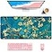 Auhoahsil Desk Pad XXL Large Mouse Pad Extended Gaming Mousepad Cute Desk Mat for Women Big Office Accessories Mouse Pad for Computer Keyboard and Laptop 356 x 157 Teal Van Gogh Almond Tree