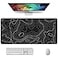 Auhoahsil Large Mouse Pad XXL Desk Pad Extened 35 x 15 NonSlip Rubber Base Stitched Edges Superior Surface Waterproof Keyboard Mat Large Mousepad for Gamer Office Home Black Contour