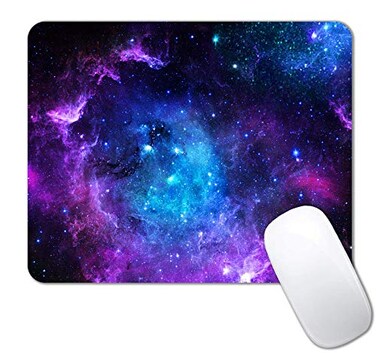 IMAYONDIA Square Mouse PadBlue Purple Galaxy Nebula Universe Outer Space Mousepad AntiSlip Rubber Base Mouse Pad for Office Laptop Computer PC Men Women Small Mouse Mat 95 x 79 Inch