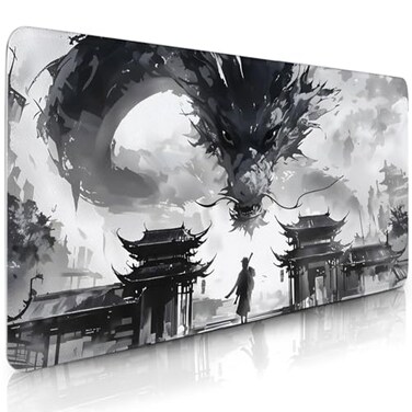 Vorruil Dragon Gaming Mouse Pad Anime Large Dragon Manga Mousepad with NonSlip Base and Stitched Edges Extended Computer Keyboard Desk Mats Mat for Desktop for Home Office 118x 314XL
