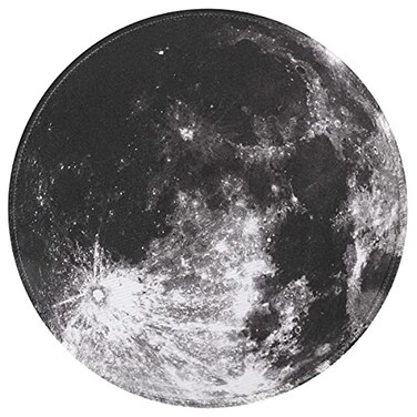 Qisan Round Gaming Mouse Pad Non Slip Rubber Mousepad 866x866x007 Inch with Stitched Edge Foldable Mouse Mat for Desktop Laptop Mouse Pads for Desk Computer Mouse Pad Gaming Mousepad Grey Moon