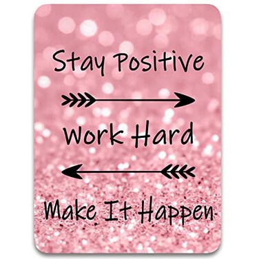Dapesuom Small Mouse Pad 6 x 8 Inch Thick Rubber PremiumTextured NonSlip Portable Washable Mini Mouse Mat for Women Wireless Laptops Keyboard Tray Gaming Work Computer Office Travel Pink Quotes