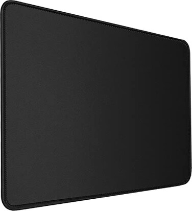 Hsmienk Mouse Pad Large Gaming Mouse Pad with Double Stitched Edges 149 x 117 inches PremiumTextured Waterproof Mousepad Nonslip Natural Rubber Base Mouse pad for LaptopComputer Office Black