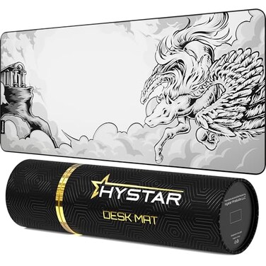 Hystar Extended Gaming Mouse Pad XXL 36 x 16 5mm Thick Waterproof Surface Smooth Polyester Fabric and Natural Rubber Base Mythic Pegasus