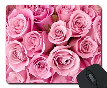 TYMXGHF Pink Rose Rectangle NonSlip Rubber Mouse Pad Mousepad Mat