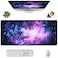 Auhoahsil Large Gaming Mouse Pad Galaxy Theme XXL 354 x 157 in Desk Pad Stitched NonSlip Rubber Long Computer Mousepad Thin Extended Full Size Desk Mat for Desktop Laptop Wireless Mice Purple