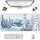 Auhoahsil Large Gaming Mouse Pad Ice and Snow Theme XXL 354 x 157 in Desk Pad Stitched NonSlip Rubber Long Computer Mousepad Thin Extended Full Size Desk Mat for Desktop Laptop Wireless Mice