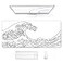 Auhoahsil Large Mouse Pad XXL Gaming Mousepad Desk Mat for Desktop Thick Rubber Big Long Size Stitched Edges Full Desk Pad for Laptop Computer Extended 354 x 157 in White Great Wave
