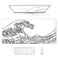 Auhoahsil Large Mouse Pad XXL Gaming Mousepad Desk Mat for Desktop Thick Rubber Big Long Size Stitched Edges Full Desk Pad for Laptop Computer Extended 354 x 157 in White Great Wave