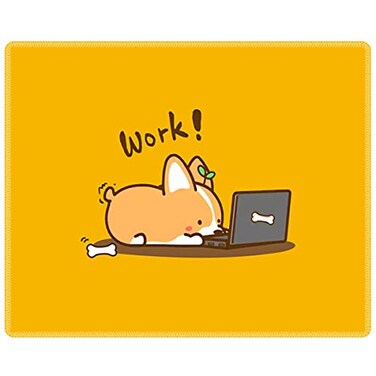 Qisan Gaming Mouse Pad with Nonslip Rubber Base Comfy Foldable Mouse Mat for Desktop Laptop Keyboard Rectangle Mouse Pad Gaming with High Resolution Computer Mouse Pad Cute Work Corgi
