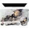 iCasso Desk Mat Gaming Mouse Pad Wrist Support Set4in1 XXL Large Mousepad Keyboard Wrist RestMouse Wrist RestCoaster Set with Ergonomic Design for Home Office Table ComputerGrey Ink Marble