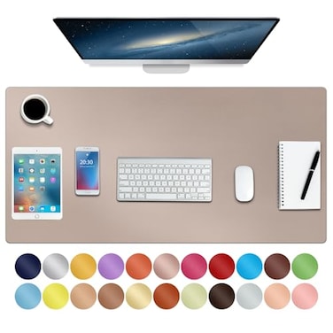 Boutilon Leather Desk Pad ProtectorNonSlip Mouse PadLaptop Desk PadOffice Mouse MatWaterproof Leather Desk BlotterDesk Writing Pad for Office and Home LChampagne35x 17