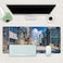 KOAIWPAE Desk Mat Anime Summer Street Scenery Extended Gaming Mouse Pad Large 354x157 Big Mouse Pad with NonSlip Base and Stitched Edge Long Computer Keyboard Mouse Mat for Home Office Work
