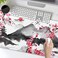 Sweetshow Japanese Cherry Blossom Mouse Pad 354 X 157 Inch XXL Full Desk Pink Watercolor Art Cool Design Gaming Mousepad Extended Large NonSlip Rubber Base Keyboard Mat with Stitched Edges