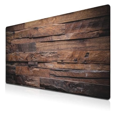Samgula Gaming Mousepad Computer Desk Pad Computer Desk Mats XXL Mouse Pad Pc Gaming Mat Waterproof NonSlip Rubber Base 354 X 157 for WorkGameOffice Dark Wood Vintage Natural Wooden Board