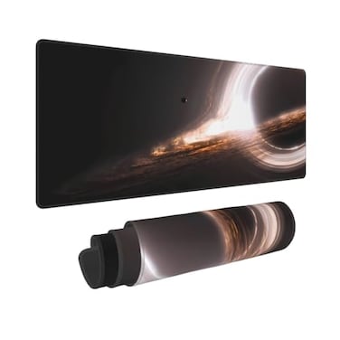 Keebik Gaming Mouse Pad Interstellar Gargantua Black Hole Mouse Pad 118x236Inch Large Extended Computer Mouse Mat Keyboard Full Desk Mousepad for Gaming Office Home