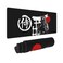 Jedenkuku Japanese Samurai Red Sun Black Background Mouse Pad Long Extended XL Mousepad Desk Pad Gaming Pc Desktop Large Rubber Mice Pads Stitched Edges 315 X 118