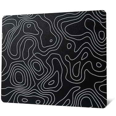 GMKWTL XVX Glass Mouse Pad for Gaming Black Topographic Hard Gaming Mousepad Professional Large Mouse Mat 410mm310mm Special Glass Surface with Improved Precision and Speed