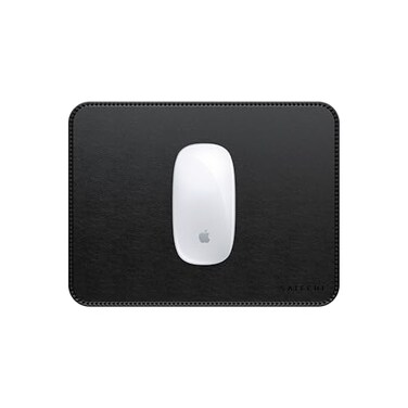 Satechi VeganLeather Mouse Pad Ergonomic Reversible Scratch and Water Resistant Easy to Clean for Office and Home 98 x 75 x 014 Black