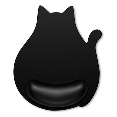 Hsxnam Ergonomic Mouse Pad with Wrist Rest Cute Cat Memory Foam Padded Pain Relief NonSlip Wrist Support Mouse Mat for Gaming Work Computer Laptop Funny Office Supplies Desk Accessory Jet Black